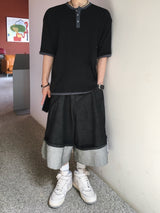 クミン ワッフル ヘンリーネック ショートスリーブTシャツ 5C