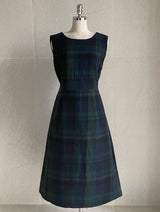 Mediz Wool Check A-line Vest Long One Piece