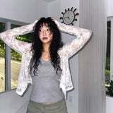 (3color) Flower Lace Soft Cardigan