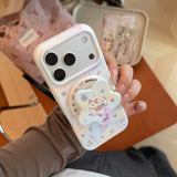 フラワー キャット マグネティック iPhone ケース