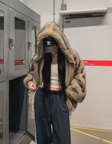 Kuro Two Way Fur Hooded Zip-up