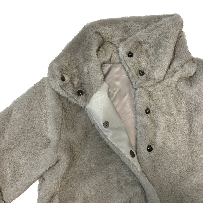 High neck fur crop jacket