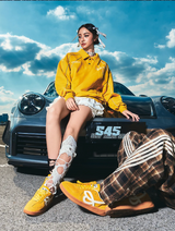 HBD/We Flower/S45 Joint Name Retro German Training Shoes - YELLOW