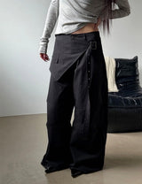 Belted layered wide pants(3color)