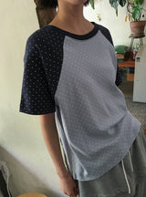 26SS★ [BAONHAUS] ヒルンドットカラーラグラン半袖Tシャツ