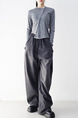 Unisex ヘッシャンフリースピンタックパンツ