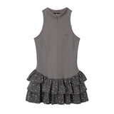 Angel Tiered Dress - CHARCOAL STAR