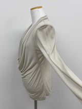 Shirred halterneck layered T-shirt