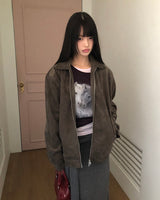 ホアビンテージホールプリントスリムフィットTシャツ