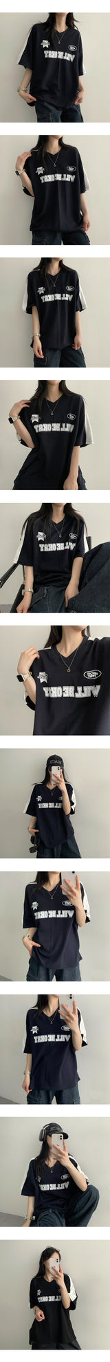 ウィッビカラーリングVネック半袖Tシャツ