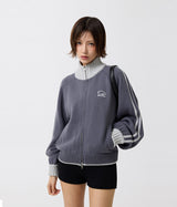 Sporty-Track-Semi-Crop-Knit-Zip-Up - 7COLOR