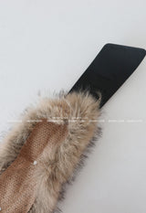 a mink fur ethnic wide belt