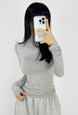 (SPECIAL PLANNED PRICE❤LONG & SHORT❤5 COLORS❤) GLAMOUR SLIM-FIT STRETCH LONG-SLEEVE TURTLE-NECK TOP
