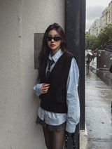[U-BAISC] Jay Over V-neck Knit Vest