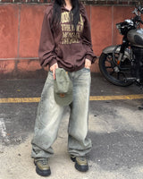 Aqua vintage washed denim pants