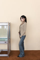 [Holiday] Two button stripe boots cut pants