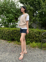 ダークブルードットデニムパンツ code 21100