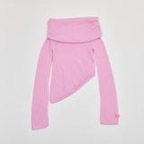 カットオフショルダーニット PINK