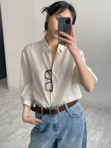 Bron Stripe Linen Loose Fit Shirt