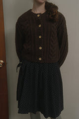 Nutty cable cardigan_brown