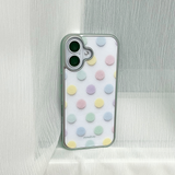 [MADE][Glossy Glass Silver Bumper Case] パステルドット