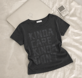 Tape Lettering Loose Slim-Fit Short-Sleeved T-shirt (3 colors)