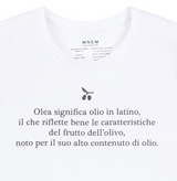 [mnem] オリーブプリントのクロップドTシャツ (white)