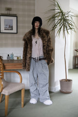 Leopard fur coat jacket