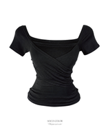 Jane Cross Drape Top (3color)