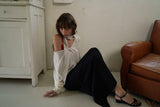 Button v-neck knit_ivory