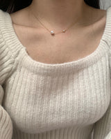 (silver925) Pearl cubic necklace *silver