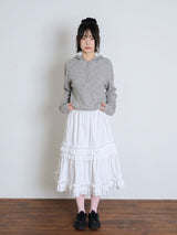 RUFFLE POINT SKIRT - WHITE