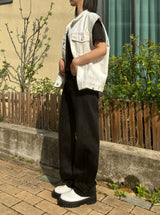 LOOSE FIT WHITE DENIM VEST code 21011