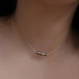 [CCNMADE] Silver Chain Glass Necklace