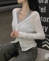 [MADE] Pail, see-through long sleeve cardigan