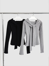 Shoulder Strap Soft Long Sleeve Tee