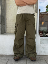 Washed buckle cargo pants