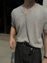 OSフックヘンリーネック半袖Tシャツ