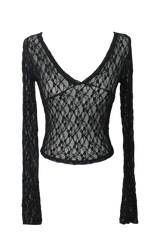 VネッククロップレースT(3color)