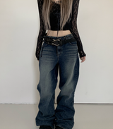 Windbreaker y2k denim wide pants