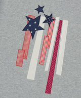 フラッグアップリケリンガーTシャツ