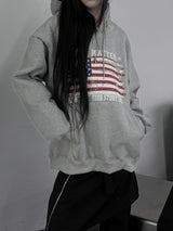 アメリカン フラッグ オーバーフィット フード(unisex / fleece-lined)