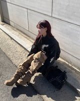 べヴィルバックルストラップサイハイブーツ