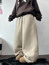 クリームテディシープファーロングパンツ🧸🤎🐑🖤3COLOR