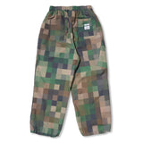 Square Camouflage Super Wide Jogger Pants Gray / Green