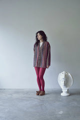 BOUCLE BOHEMIAN HERITAGE CARDIGAN (Burgundy)