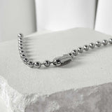 ss-spike Ball chain necklace_silver x 4