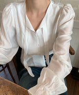 Tie neck blouse - bl