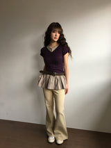 Serine shirring t-shirt (4color)