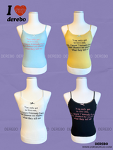 レタリングパッドキャミソールノースリーブTシャツ